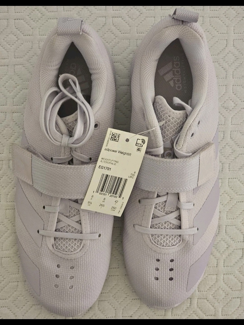 adidas Adipower Weightlifting Shoes Purple Lavender 9.5 New